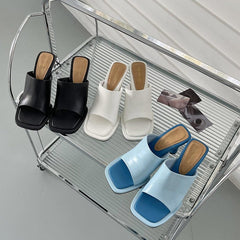 Square Toe Heeled Sandals Newgew