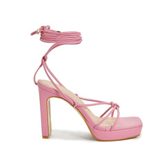 Tie Leg Design Heeled Strappy Sandals Newgew