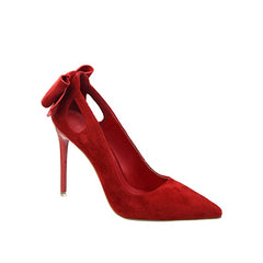 Bow Decor Satin Stiletto Pumps Newgew