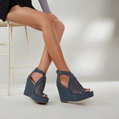 Peep Toe Wedge Heel Sandals Newgew