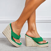 Espadrille Wedge Thong Sandals Newgew