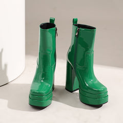 Gema Green Platform Boots Newgew