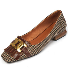 Dora Plaid Ballet Flats NEW GEW