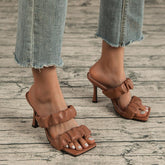Ruched Detail Heeled Sandals Newgew