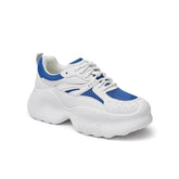 Front Lace-up Color Block Platform Sneakers Newgew
