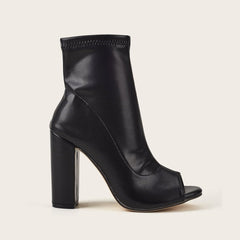 Open Mouth Heeled Boots Newgew