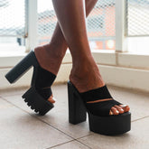 Platform Chunky Heeled Mule Sandals Newgew
