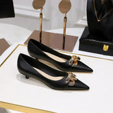 Chain Decor Pyramid Heeled Pumps Newgew