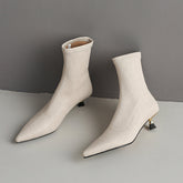 Mara Pointed Toe Beige Boots Womens newgew