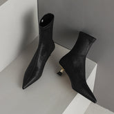 Mara Black Kitten Heel Ankle Boots newgew