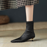 Mara Black Kitten Heel Ankle Boots newgew