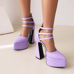 Foster Purple Platform Heels Newgew