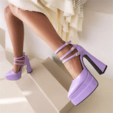Foster Purple Platform Heels Newgew