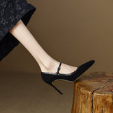 Gia Mary Jane Black Stiletto Heels Newgew