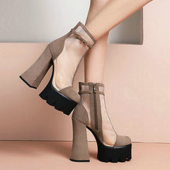 2022 Faux Suede Platform Ankle Boots Newgew