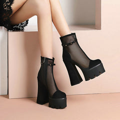 2022 Faux Suede Platform Ankle Boots Newgew