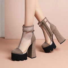 2022 Faux Suede Platform Ankle Boots Newgew