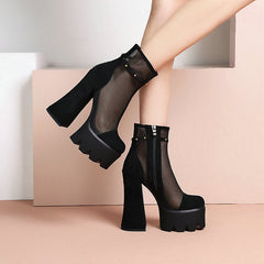 2022 Faux Suede Platform Ankle Boots Newgew