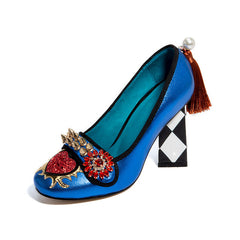 Harmony Fancy Rivet Tassel Chunky Heels Newgew