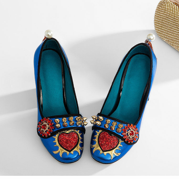 Harmony Fancy Rivet Tassel Chunky Heels Newgew