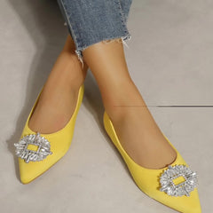 Pointed Rhinestones Flats Newgew