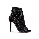 Hot Drill With Stiletto Heel Diamond sandals Newgew