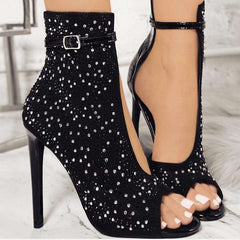 Hot Drill With Stiletto Heel Diamond sandals Newgew