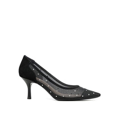 Pointed-Toe Shallow-Mouth Mesh Shoes Newgew