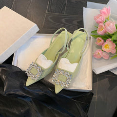 Rhinestone Tip Diamond Slingback sandals Newgew