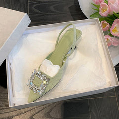 Rhinestone Tip Diamond Slingback sandals Newgew