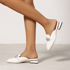 square toe low heel mules Newgew