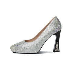 Irene Sparkly Gold Platform Heels Newgew