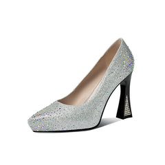 Irene Sparkly Gold Platform Heels Newgew