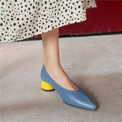 Xenia V Cut Pointy Toe Pumps Heels Newgew