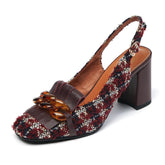 Amy Vintage Slingback Chunky Heels Newgew