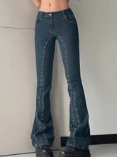 Vintage stud Paneled Low-rise Bootcut Jeans NewGew