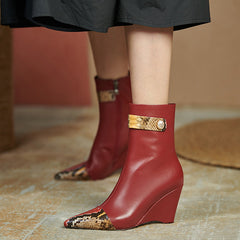Felix Pointed Toe Burgundy Ankle Boots Newgew