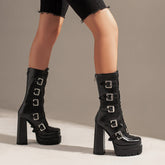Fae Gothic Platform Boots with Buckles NEW GEW