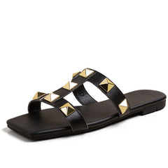 Desire Handmade Rivet Studded Slides Slippers NEW GEW