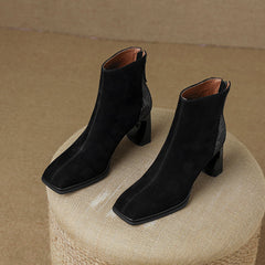 Hafsa Square Toe Snakeskin Ankle Boots Newgew