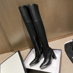 Clarissa Chunky Heel over the Knee Boots NEW GEW