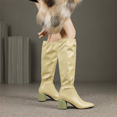 Hayes Square Toe Nude Knee High Boots Newgew
