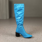 Hayes Square Toe Blue Knee High Boots Newgew