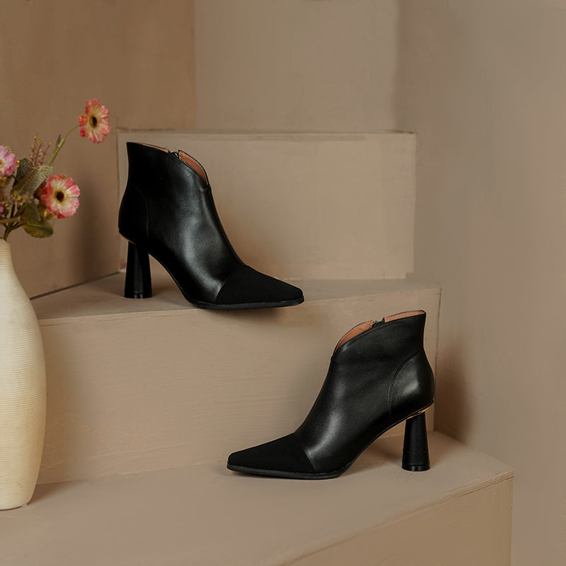 Macy Cap Toe V Cut Ankle Boots newgew