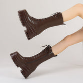 Nala Platform Brown Wedge Boots newgew