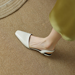 Norah Crocodile White Slingback Heels Newgew