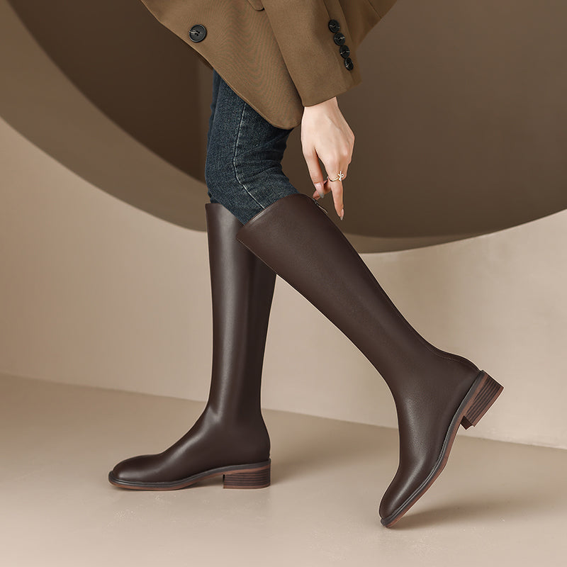 Nancy Brown Knee High Boots Newgew