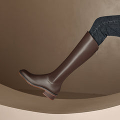 Nancy Brown Knee High Boots Newgew