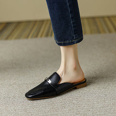 Erin Black Loafer Mules NEW GEW