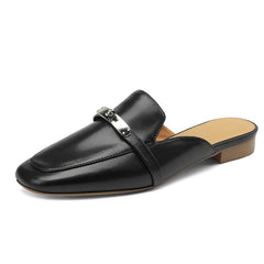 Erin Black Loafer Mules NEW GEW